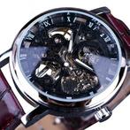 Gouden Kast Luxe Horloge voor Heren - Leren Bandje, Verzenden, Nieuw, Winner