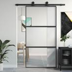 vidaXL Schuifdeur 102,5x205 cm gehard glas en aluminium, Doe-het-zelf en Verbouw, Deuren en Horren, Verzenden, Nieuw