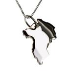 Zilveren Landkaart Oeganda ketting hanger, Verzenden, Nieuw