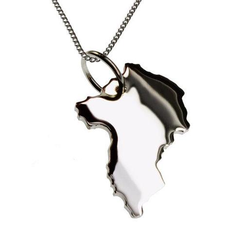 Zilveren Landkaart Oeganda ketting hanger, Sieraden, Tassen en Uiterlijk, Kettinghangers, Verzenden