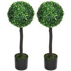 TRUUSK Set Van 2 Kunstbuxus, 2 Buxusbomen, Buiten, 20 Cm X 2, Huis en Inrichting, Woonaccessoires | Kunstplanten en Kunstbloemen