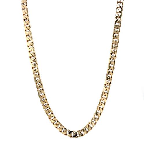 Gouden gourmet collier 52  cm 14 karaat, Sieraden, Tassen en Uiterlijk, Kettingen, Goud, Zo goed als nieuw, Goud, Verzenden