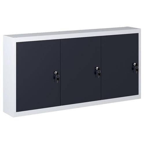 vidaXL Gereedschapskast voor aan de wand metaal grijs en, Doe-het-zelf en Verbouw, Gereedschapskisten, Nieuw, Verzenden