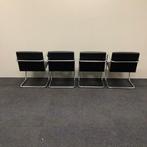 Complete set van 4 stuks design stoelen, Knoll Brno Mies van, Huis en Inrichting, Stoelen, Gebruikt, Leer, Ophalen of Verzenden