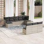 vidaXL 10-delige Loungeset met kussens poly rattan, Tuin en Terras, Verzenden, Nieuw, Rotan, Loungeset