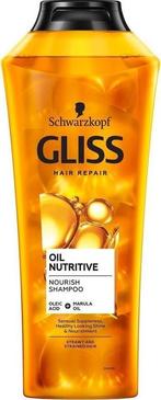 SCHWARZKOPF GLISS KUR OIL NUTRITIVE SHAMPOO FLACON 400 ML, Sieraden, Tassen en Uiterlijk, Uiterlijk | Haarverzorging, Verzenden