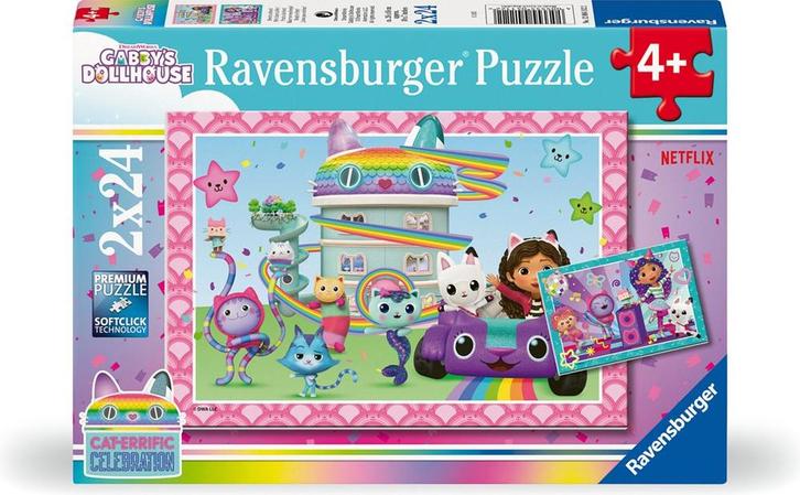 Gabbys Dollhouse Puzzel (2x24 stukjes) | Ravensburger -, Kinderen en Baby's, Speelgoed | Kinderpuzzels, Nieuw, Verzenden