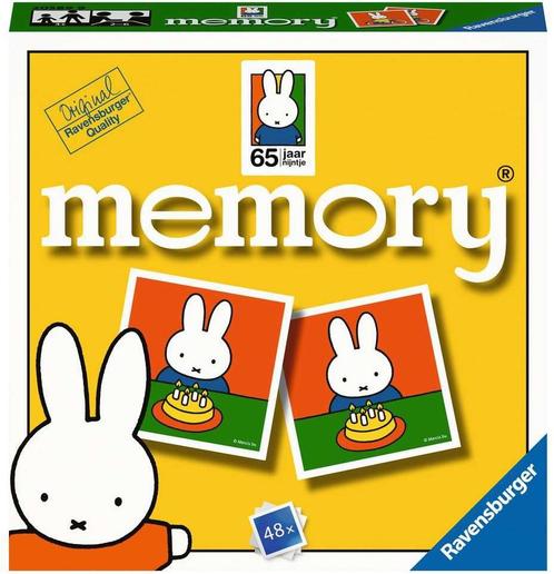 65 jaar Nijntje Mini Memory | Ravensburger - Kinderspellen, Hobby en Vrije tijd, Gezelschapsspellen | Kaartspellen, Nieuw, Verzenden