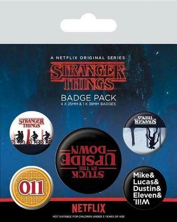 Stranger Things Button 5-pack officiële merchandise beschikbaar voor biedingen