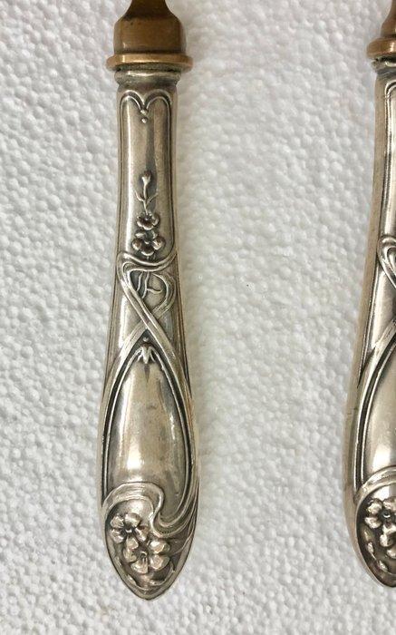 Bestekset (6) - .800 zilver - Visch en vlees ontbijt, Antiek en Kunst, Kunst | Designobjecten