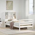 vidaXL Bed met boekenkast zonder matras grenenhout wit, 90 cm, Eenpersoons, Verzenden, Wit