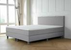 ACTIE! Boxspring Florence 140 200 Grijs, Verzenden, Nieuw, 140 cm, Twijfelaar