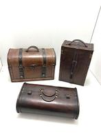 Opbergkoffer (3) - Hout - 36 cm, Antiek en Kunst