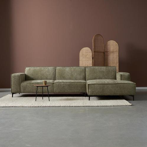 *WOONWINKEL* Moderne Hoekbank Groene Stof Chaise Longue Rech, Huis en Inrichting, Banken | Bankstellen, Nieuw, Verzenden