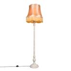 Vloerlamp grijs met Granny kap goud - Classico, Verzenden, Nieuw, Hout, Retro