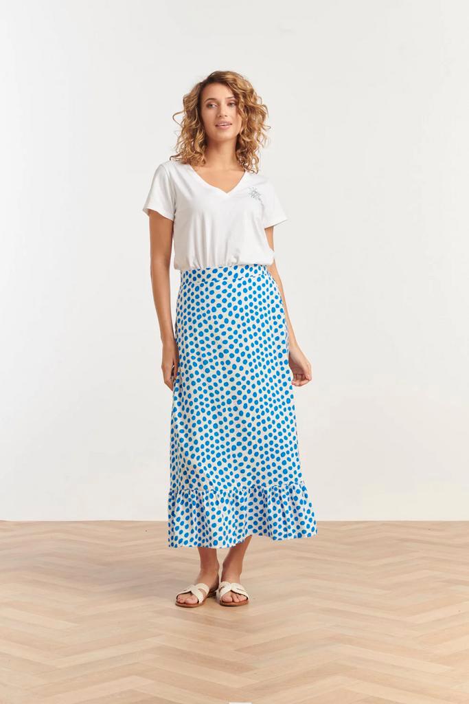 -60% Smashed Lemon  Smashed Lemon 25085 zomer maxi rok met p, Kleding | Dames, Rokken, Wit, Nieuw, Verzenden