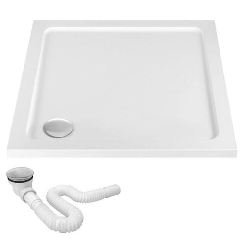 REA Vierkante douchebak - glans wit - acryl - 80 x 80 x 6 cm, Doe-het-zelf en Verbouw, Sanitair, Nieuw, Ophalen of Verzenden