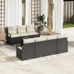 vidaXL 8-delige tuinbankenset met kussens poly rattan zwart, Tuin en Terras, Verzenden, Nieuw, Wicker