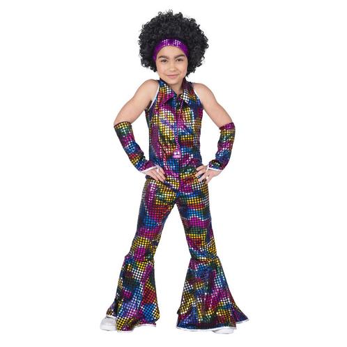 Disco Jumpsuit Rainbow Glitter Kind, Kleding | Dames, Carnavalskleding en Feestkleding, Nieuw, Ophalen of Verzenden