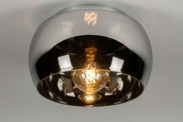 Rietveld Plafondlampen - Chroom - Glas, Huis en Inrichting, Lampen | Plafondlampen, Verzenden