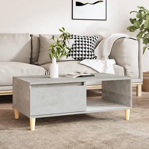 vidaXL Salontafel 90x50x36,5 cm bewerkt hout betongrijs, Huis en Inrichting, Tafels | Salontafels, 50 tot 100 cm, Nieuw, Overige houtsoorten