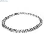 Zilveren gourmet schakelarmband 5 mm breed, Sieraden, Tassen en Uiterlijk, Armbanden, Verzenden, Nieuw, Zilver