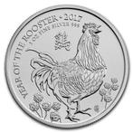Lunar - Year of the Rooster (UK) - 1 oz 2017, Verzenden, Losse munt, Zilver