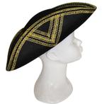 Funny Fshion Musketiers piraten verkleed hoed zwart met go.., Nieuw, Ophalen of Verzenden