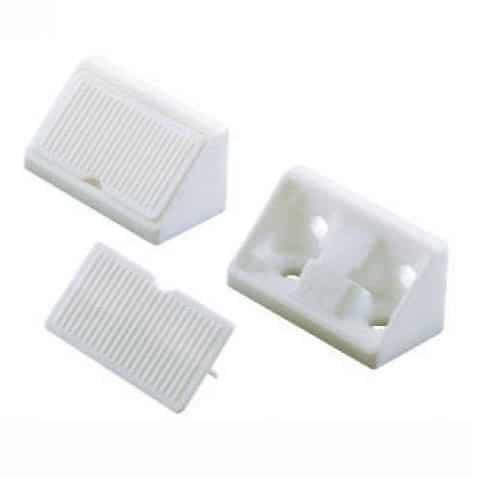 Hoekverbinder met afdekplaatje - wit-grijs, Caravans en Kamperen, Overige Caravans en Kamperen, Nieuw, Ophalen of Verzenden