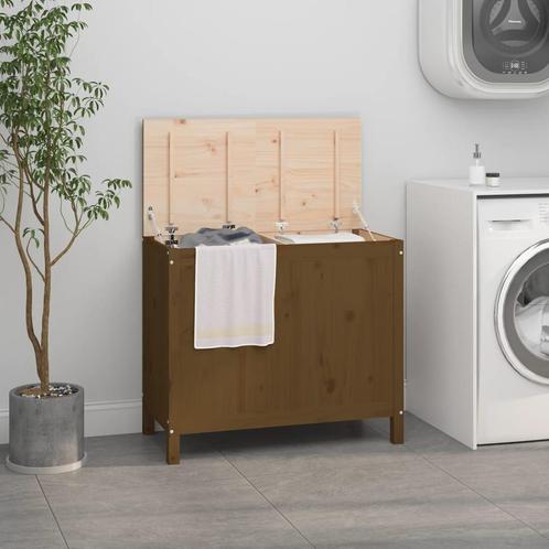 vidaXL Wasmand 88,5x44x76 cm massief grenenhout honingbruin, Tuin en Terras, Droogmolens en Wasrekken, Nieuw, Verzenden