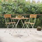 vidaXL 3-delige Bistroset inklapbaar massief acaciahout en, Tuin en Terras, Verzenden, Nieuw, Hout, 3 zitplaatsen