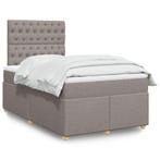 vidaXL Boxspring met matras stof taupe 120x200 cm, Huis en Inrichting, Verzenden, Nieuw, Twijfelaar, 120 cm