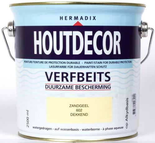 Houtdecor Verfbeits Zandgeel 602 2,5 liter, Doe-het-zelf en Verbouw, Verf, Beits en Lak, Nieuw, Ophalen of Verzenden