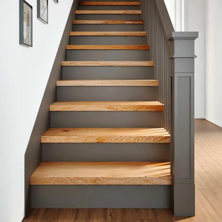 vidaXL Traptreden 2 st 70x25x2 cm massief eikenhout, Doe-het-zelf en Verbouw, Ladders en Trappen, Nieuw, Verzenden