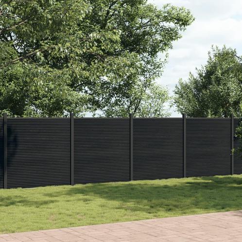 vidaXL Schuttingpaneel 1737x186 cm HKC grijs, Tuin en Terras, Schuttingen, Nieuw, Kunststof, 1 tot 2 meter, Verzenden