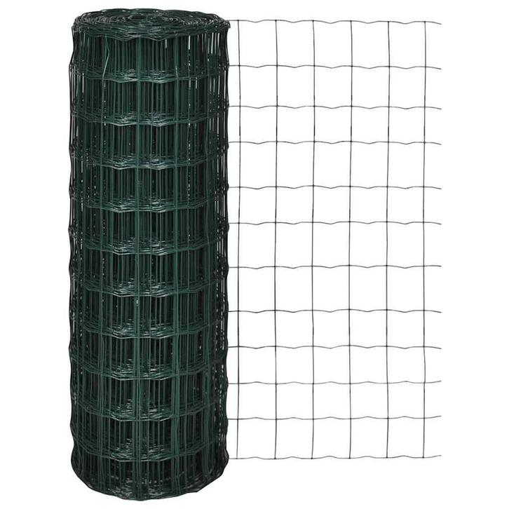 vidaXL Euro hek 10x1,5 m staal groen, Tuin en Terras, Schuttingen, Nieuw, IJzer, 1 tot 2 meter, Verzenden