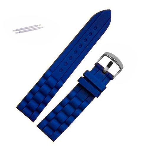 Fako® - Horlogebandje - Siliconen - 20mm - Donkerblauw, Sieraden, Tassen en Uiterlijk, Horloges | Heren, Verzenden
