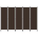 vidaXL Kamerscherm met 5 panelen 250x180 cm bruin, Huis en Inrichting, Woonaccessoires | Kamerschermen, Verzenden, Nieuw