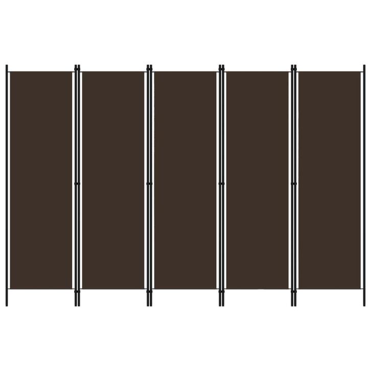 vidaXL Kamerscherm met 5 panelen 250x180 cm bruin, Huis en Inrichting, Woonaccessoires | Kamerschermen, Nieuw, Verzenden
