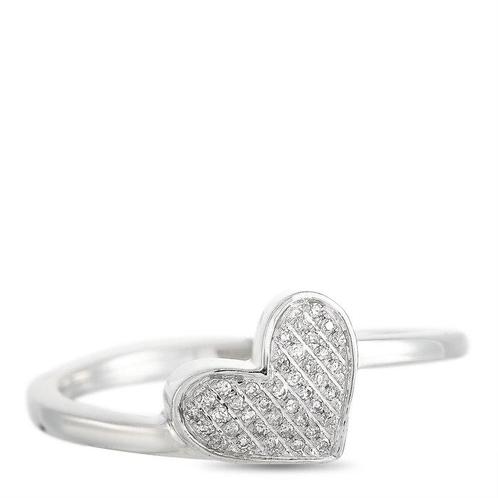 Ring - 14 karaat Witgoud, EXCLUSIEF 14K Wit Goud 0.09 ct, Sieraden, Tassen en Uiterlijk, Ringen