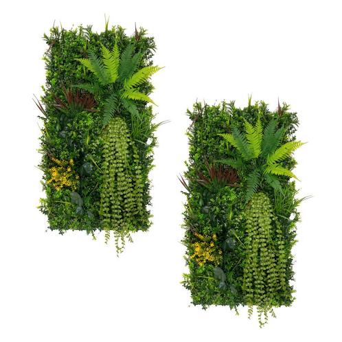 2x Kunst Planten Kunsthaag Wand paneel 0.5x1m Alina Bladeren, Tuin en Terras, Tuinwanddecoratie, Verzenden