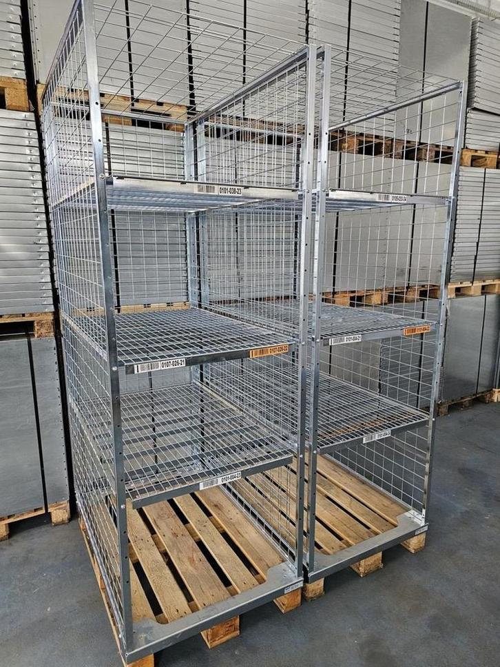 Pallet box 1200x800xH2200mm met 3 legborden (4 niveaus), als, Zakelijke goederen, Kantoor en Winkelinrichting | Magazijn, Stelling en Opslag