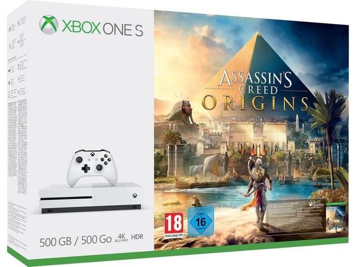Microsoft Xbox One S - Console 500 GB - Assassins Creed, Huis en Inrichting, Woonaccessoires | Overige, Zo goed als nieuw, Verzenden