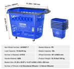 Set van 6 rollende winkelmanden 39L met handvat en wielen, Verzenden, Nieuw