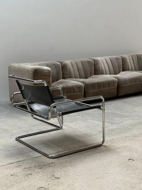 Arrmet - Luigi Saccardo - Fauteuil - Leder, stalen buis, Antiek en Kunst, Kunst | Designobjecten