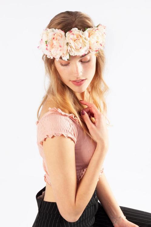 Bloemenkrans Haar Pioenrozen Wit Roze Bloemen Haarband Fairy, Kleding | Dames, Carnavalskleding en Feestkleding, Accessoires, Nieuw