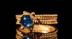 Byzantijns Goud Byzantijnse saffier-gouden ring | 600-800 na