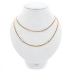 Bicolor gouden gourmet/fantasie schakel ketting | 83 cm, Sieraden, Tassen en Uiterlijk, Kettingen, Ophalen of Verzenden, Gebruikt