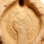 Oud-Romeins kalksteen Grote olielamp mal met vogel, Antiek en Kunst