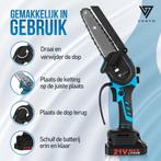 Vesto® Mini kettingzaag – Draadloos Inclusief 2 Led-Accus –, Verzenden, Zo goed als nieuw